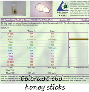 Colorado honey sticks raw cbd